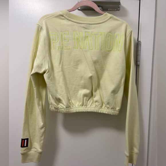 P.E.NATION CROPPED SWEATER LEMON/LIME - Picture 2 of 6